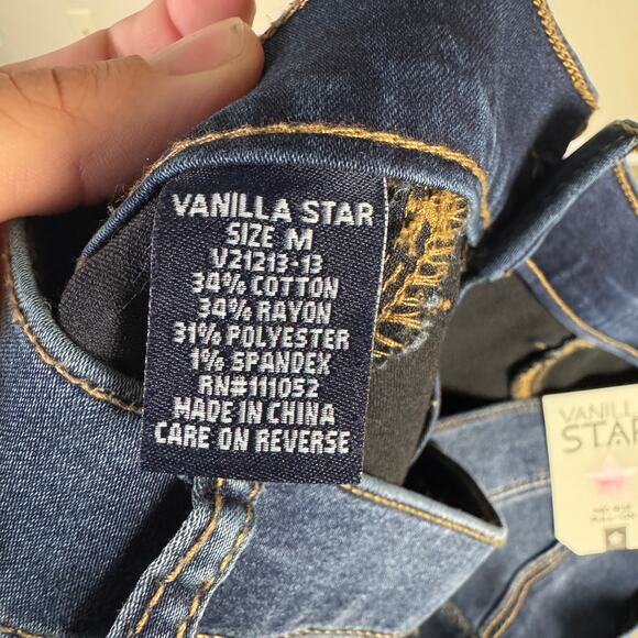 Vanilla Star Mid Rise Pull On Skinny Blue Jeans US Women's M - Picture 5 of 7